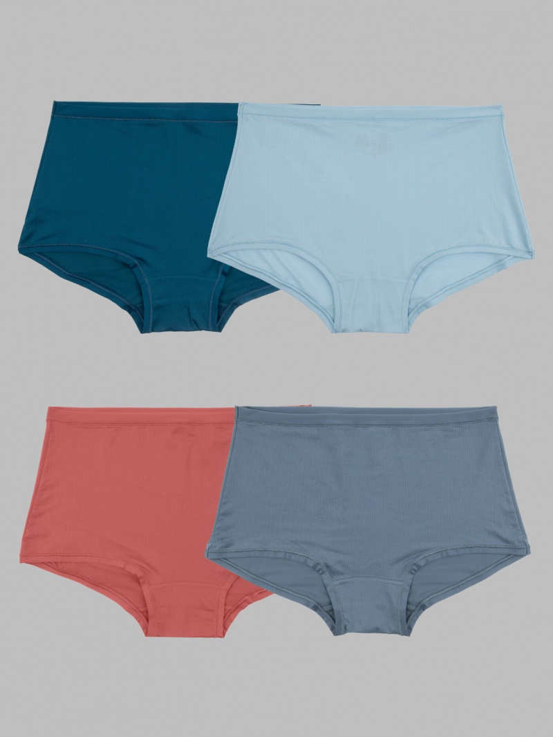 Women's Fruit Of The Loom Getaway Collection™, Cooling Mesh Boyshort Underwear Assorted | GOW214356