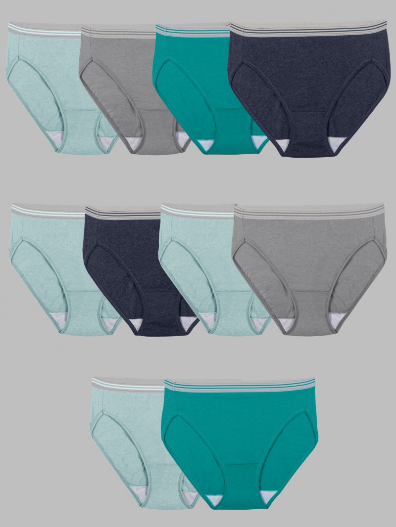 Women's Fruit Of The Loom Heather Hi-Cut, 10 Pack Panties Assorted | LVY612598