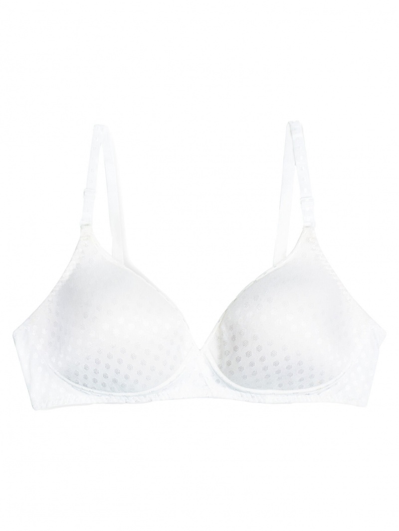 Women\'s Fruit Of The Loom Lightly Padded Wirefree Bra Wirefree Bra Lightly Padded White | IOZ154678