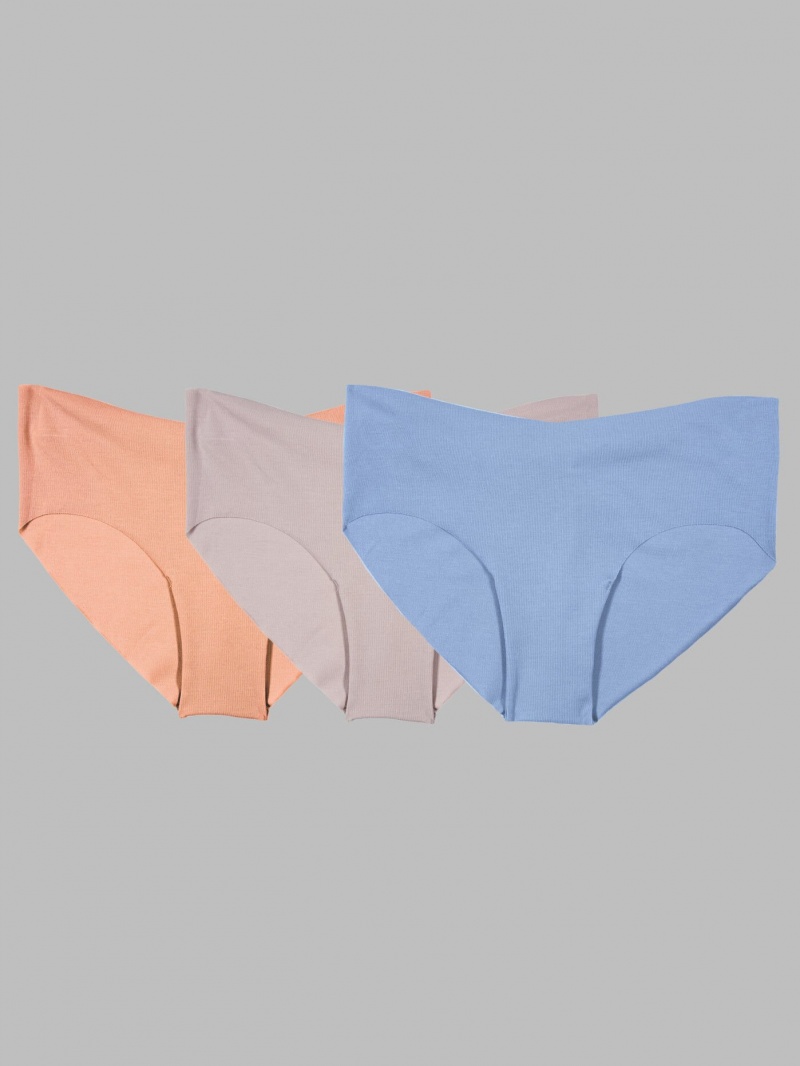 Women's Fruit Of The Loom No Show Hipster, 3 Pack Panties Assorted | OQG183046