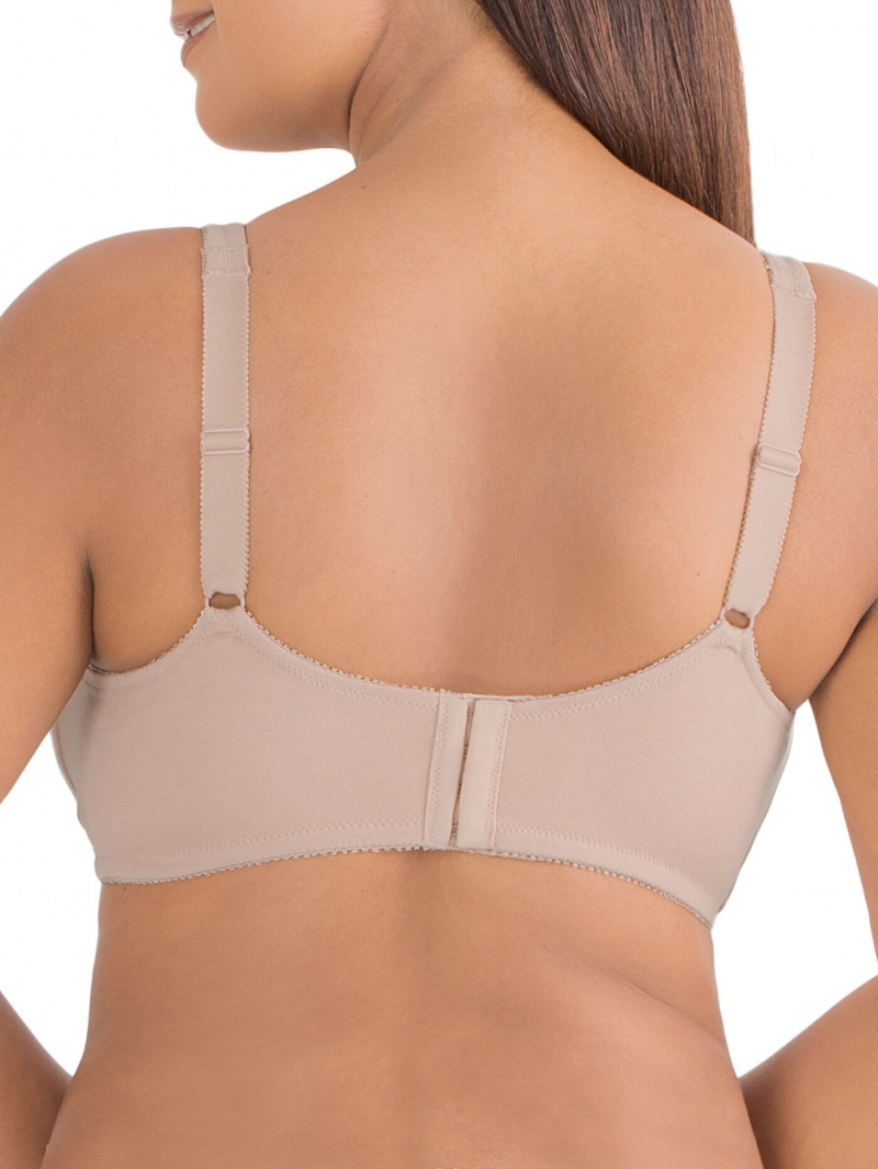 Women's Fruit Of The Loom Seamed Wirefree Bra Wirefree Bra Sand | CKM204561