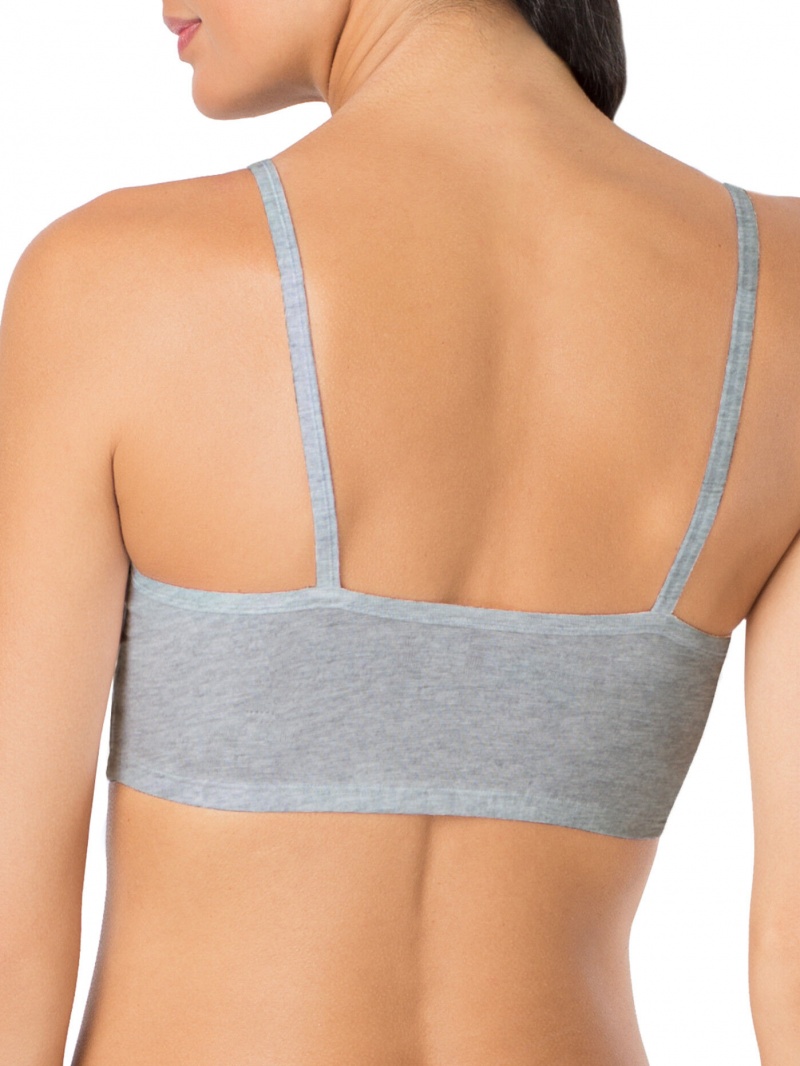 Women's Fruit Of The Loom Strappy, 6 Pack Sports Bra White/Grey/Black | QZC856013