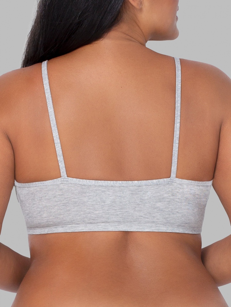 Women's Fruit Of The Loom Strappy Sports Bra, 3 Pack Sports Bra Grey/Red Buffalo/Black/White | PYI408951