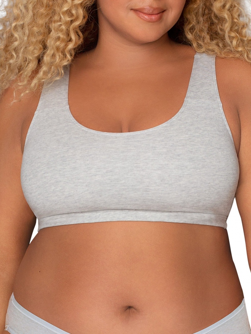 Women\'s Fruit Of The Loom Tank Style Sports Bra, 3 Pack Sports Bra Grey/Grey/Grey | NHL695470