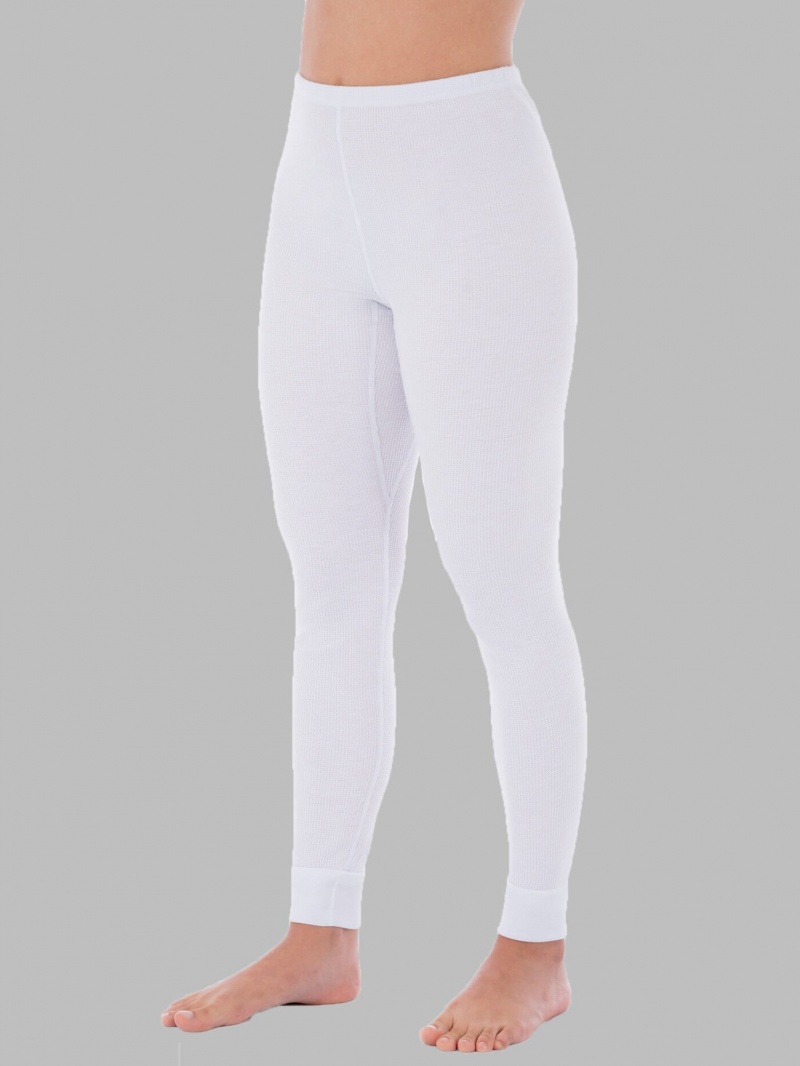 Women's Fruit Of The Loom Thermal Bottom, 2 Pack Bottoms White | THV648590