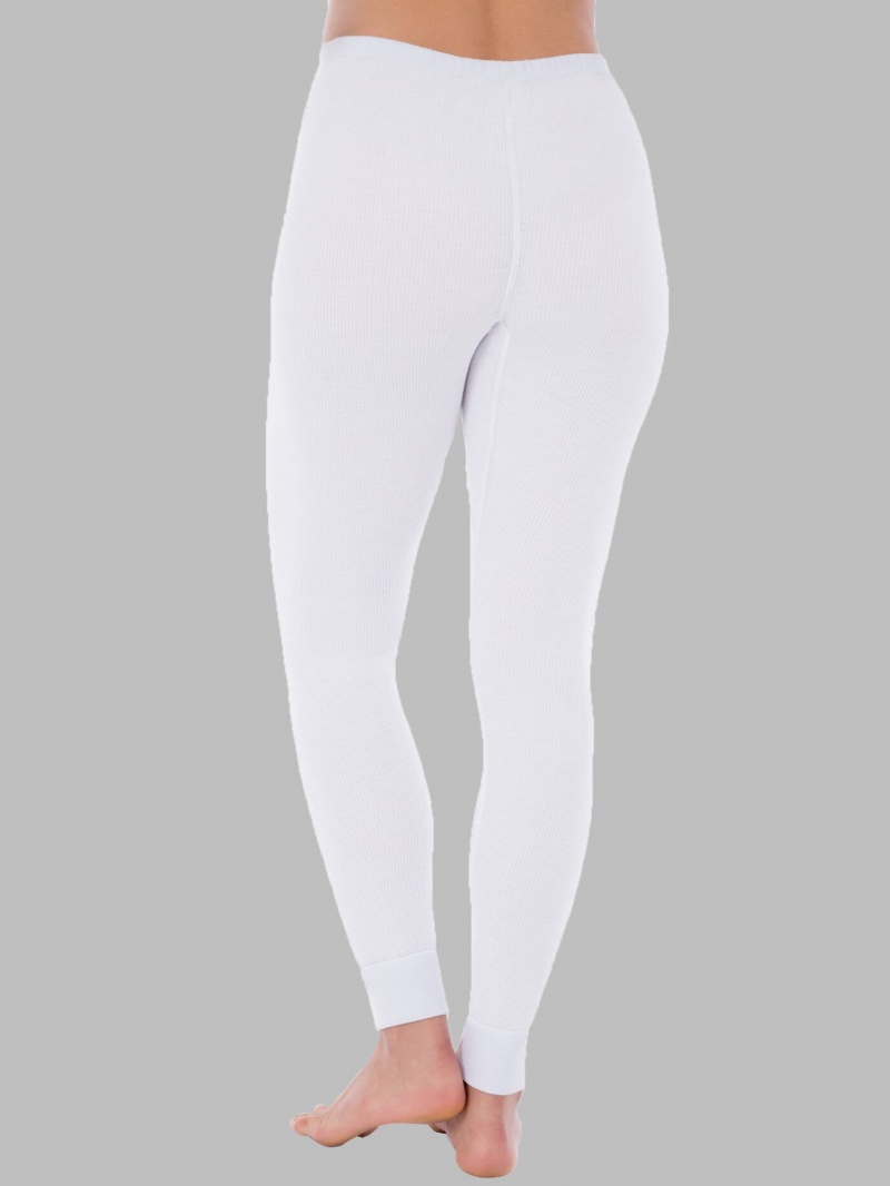 Women's Fruit Of The Loom Thermal Bottom, 2 Pack Bottoms White | THV648590